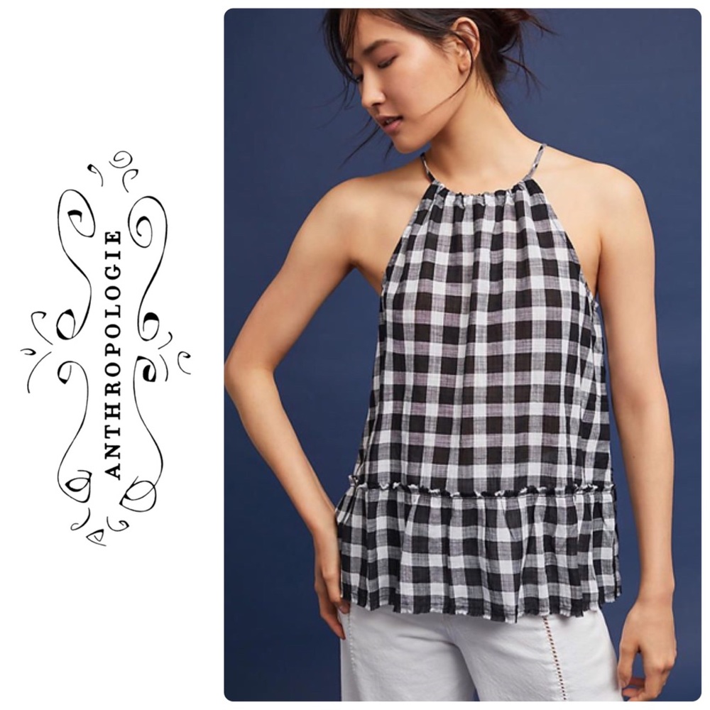 BNWT Anthropologie Cloth & Stone Gingham Halter